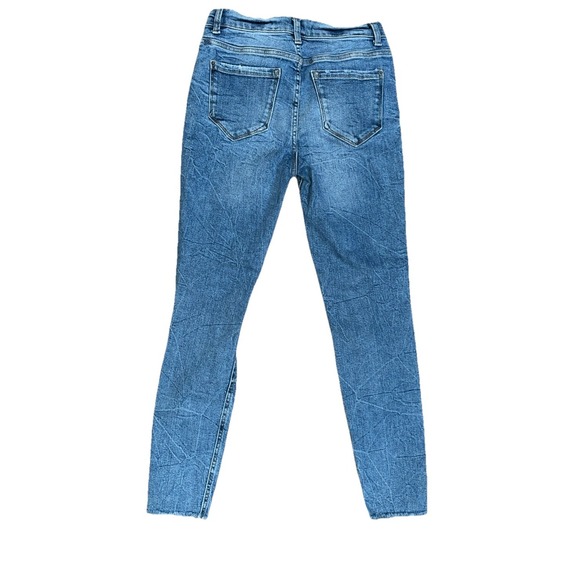 Kensie Jeans Womens‎ Size 4/27 Blue Vintage Luxe Raw Hem Distress Skinny Denim - Picture 2 of 12